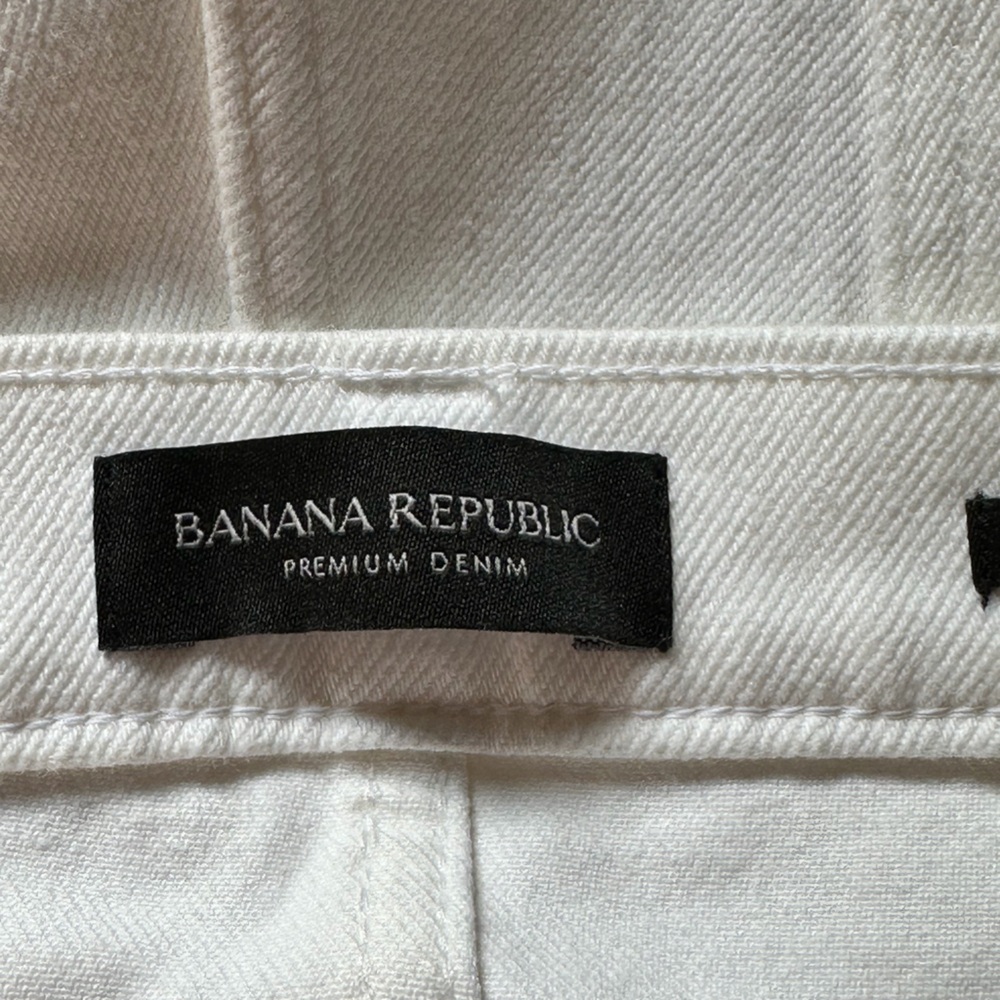 Banana Republic Button Fly High Rise Skinny Ankle Jeans Sz 34 White Waist 18.5” - Picture 4 of 9